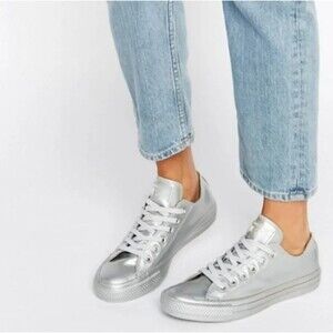 Converse Chuck Taylor All Star Liquid Metallic Silver OX Sneaker  M10 / W12